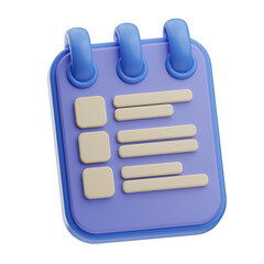 3D Illustration of Digital Notepad Organizer