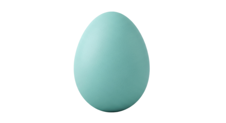 Isolated light blue egg with smooth surface for Easter holiday decoration and design projects