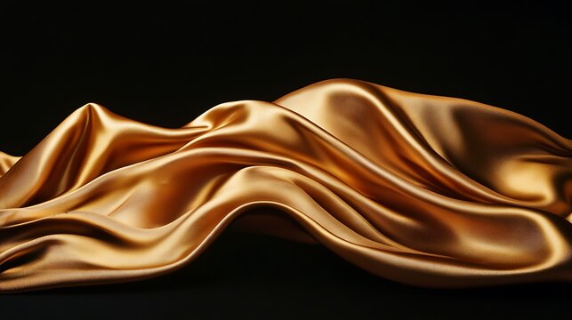 Luxury Gold Fabric on Black Background  Copy Space 3D Render background
