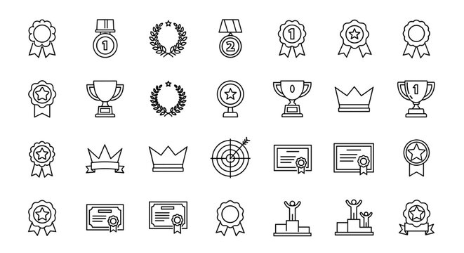 Set of thin line icons for photography, video, audio, search, editing and social media, perfect for modern and sleek designs