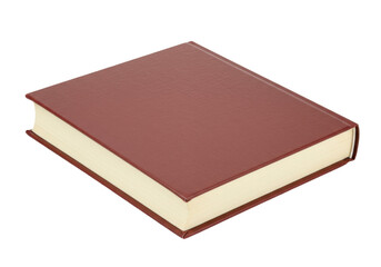 Isolated hardcover book lying flat, with plain cover, ready for cover art and publication