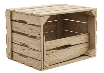 Isolated Wooden Crate a Vintage Storage Container for Packaging or Transporting Objects