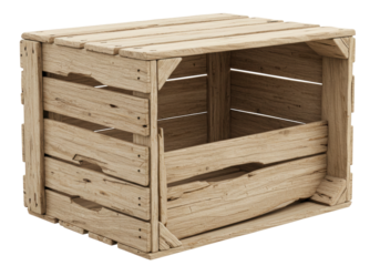 Isolated Wooden Crate a Vintage Storage Container for Packaging or Transporting Objects