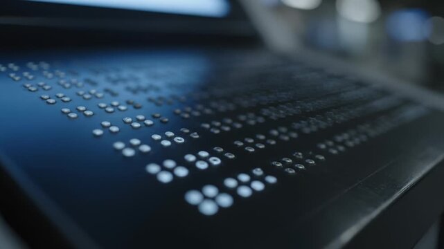 Close Up View of Braille Keyboard for Visually Impaired People