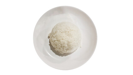 Steamed Jasmine White Rice on Plate