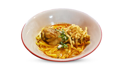 Traditional Thai Khao Soi Noodle Soup in Bowl