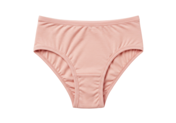Isolated pastel pink women's briefs. Classic female underwear, knickers, lingerie and clothing