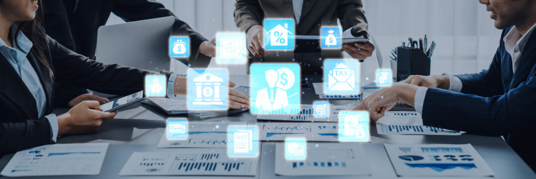 Personal finance with savings, investment and budgeting icons showing money management, financial planning and personal economic strategy. Entice - Powered by Adobe