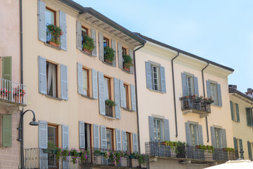 an old European house in Italian style on the street