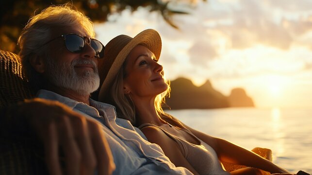 Happy Senior Couple Enjoying Vacation Delights - Powered by Adobe