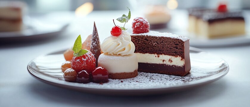Assortment of delectable desserts on elegant plate