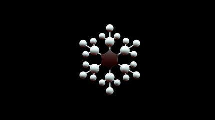 Geometric Snowflake: An abstract depiction of winter's chill, showcasing spherical nodes and connecting rods in a symmetrical arrangement.