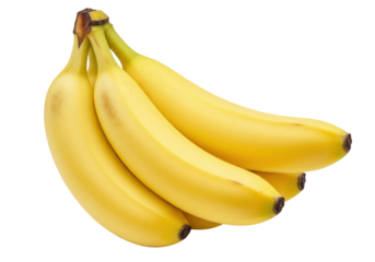 Isolated bunch of bananas ready to eat fresh fruit a healthy and nutritious snack treat
