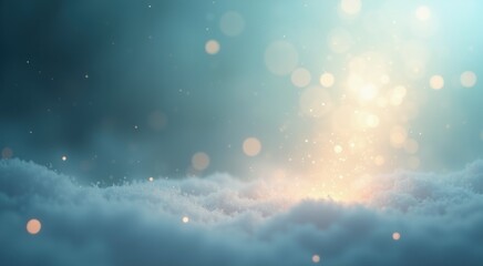 Fototapeta premium Blurry image of a snow covered ground christmas background copy space