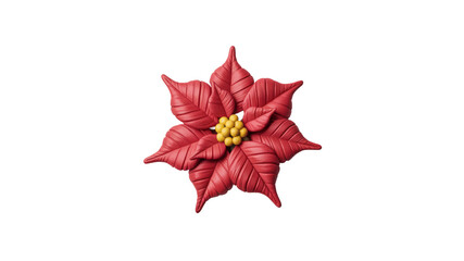 Poinsettia flower isolated Christmas decoration