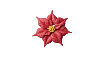 Poinsettia flower isolated Christmas decoration