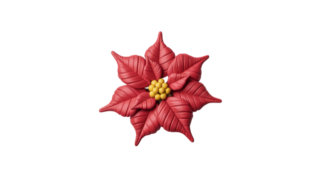 Poinsettia flower isolated Christmas decoration - Powered by Adobe