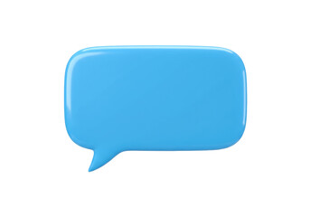 Isolated Light Blue Chat Bubble, Message Balloon, Text Conversation, Communication Concept