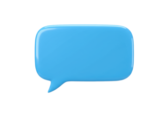 Isolated Light Blue Chat Bubble, Message Balloon, Text Conversation, Communication Concept