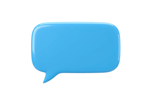 Isolated Light Blue Chat Bubble, Message Balloon, Text Conversation, Communication Concept - Powered by Adobe