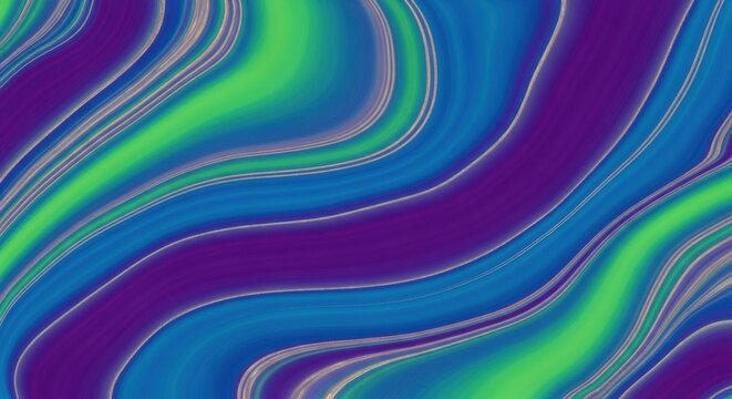 Vibrant swirling abstract pattern with purple green and blue hues - Powered by Adobe