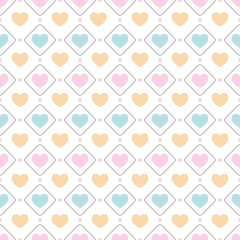 Love heart seamless pattern background vector illustration. Gift wrap and valentines day seamless pattern