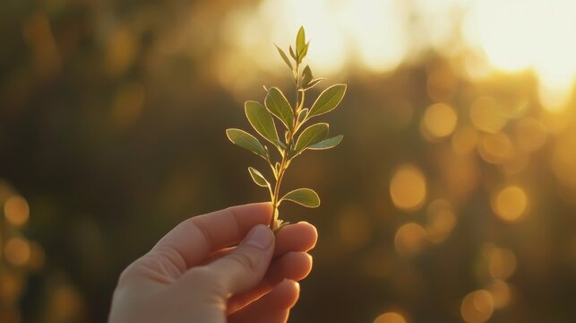 hands holding a plant