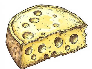 Chunk of delicious Swiss cheese sits alone, waiting for its next culinary adventure in Gruyeres