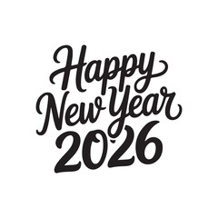 Obraz premium Happy New Year 2026 Hand Lettering Vector