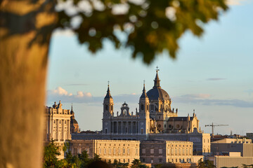 Fototapeta premium Almudena Cathedral at Sunset