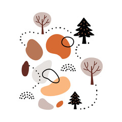 Cute Poster in Scandinavian Style for Kids Room Vector Illustration