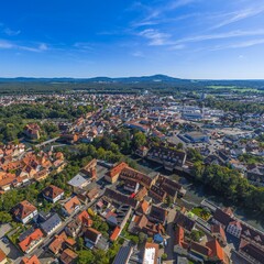 Sommerlicher Ausblick auf die Kreisstadt Lauf in der Metropolregion Nürnberg