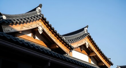 Architectural elegance showcases roof construction with a classic flair