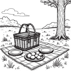  Summer Picnic Under Leafy Tree