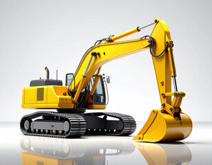 Yellow Construction Digger – Modern Compact Excavator Design