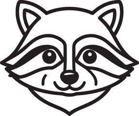 Raccoon Face Line Art Vector © osvaldo