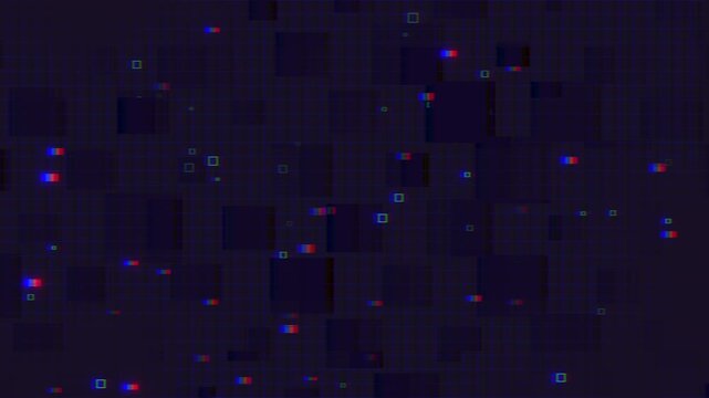 An image featuring a grid pattern of various purple squares, some with darker shades in the center. The composition showcases a visually appealing arrangement of squares with nuanced color variations