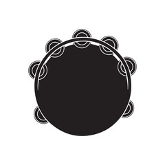 Tambourine silhouette vector flat illustration design on white background