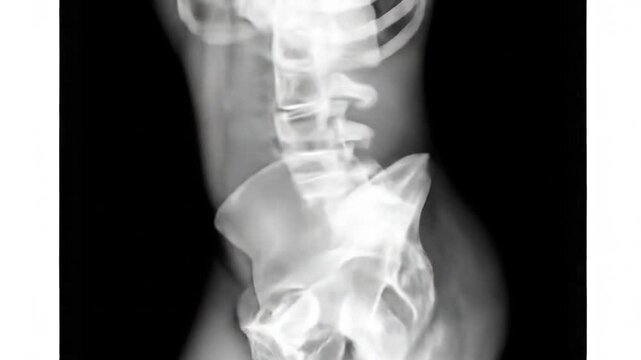 Skeletal Structure X-Ray Image Displaying Hip and Spine Anatomy