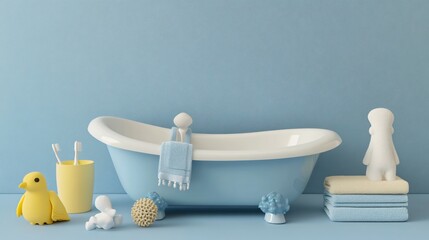 Collection of Baby Bath Accessories on Color