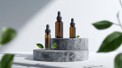 Luxurious Skin Care Bottle Set Displayed