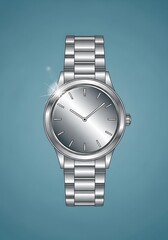 Sleek steel wristwatch with a modern, minimalist aesthetic design