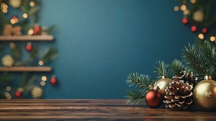 Elegant Blue Christmas Room Decoration Centerpiece