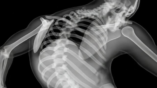 Human Body X-Ray Anatomy and Skeletal Structure Visualization