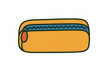 Pencil case isolated on transparent background, related to back to school