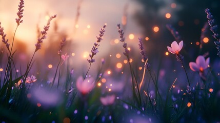 Tranquil lavender bokeh backdrop - Extra detailed