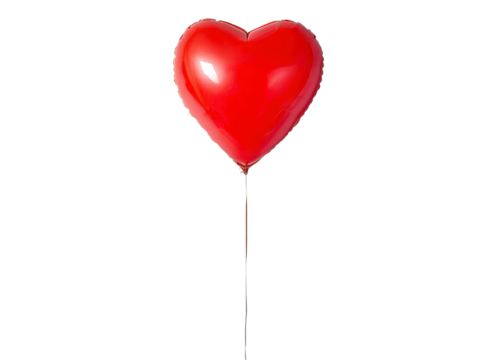 red heart shaped balloon isolated on white - Powered by Adobe