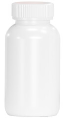 3D White plastic Medicine pills bottle  mockup isolated on white background. Blank medicine container mockup. Supplement bottles. 3d png illustration