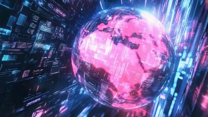 Digital sphere concept representing global data network communication - Powered by Adobe