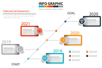 Goal Achievement Line Graph Infographic Template - Business Target Tracking